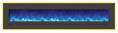 Sierra Flame by Amantii 88" Wall Mount/Flush Mount Electric Fireplace with Deep Charcoal Colored Steel Surround- WM-FML-88-9623-STL- Main View
