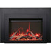 Sierra Flame by Amantii Deep 30"/34" Electric Fireplace Insert with Black Steel Surround- Front View With Red Flame