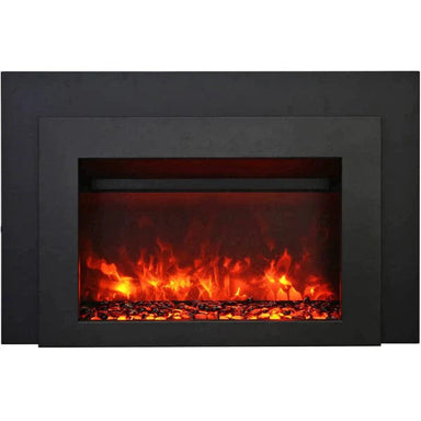 Sierra Flame by Amantii Deep 30"/34" Electric Fireplace Insert with Black Steel Surround- Main View