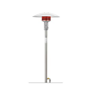 Sunglo Natural Gas Permanent Post Patio Heater -Stainless Steel- PSA265SS- Heater On