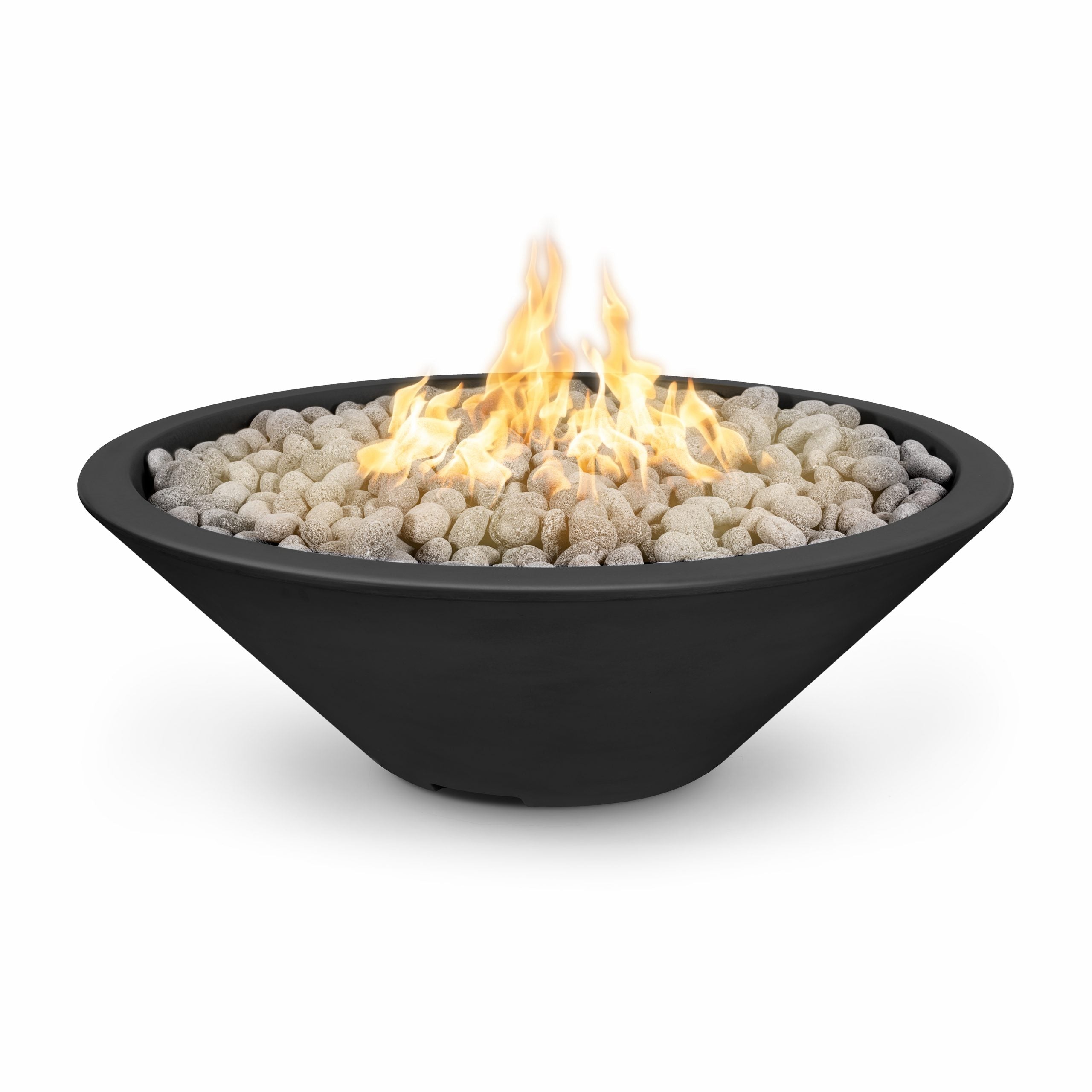 The Outdoor Plus 48" Narrow Ledge Round Cazo Fire Pit - GFRC Concrete - Liquid Propane- Black