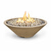The Outdoor Plus 48" Narrow Ledge Round Cazo Fire Pit - GFRC Concrete - Liquid Propane-Brown