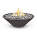 The Outdoor Plus 48" Narrow Ledge Round Cazo Fire Pit - GFRC Concrete - Liquid Propane- Chocolate