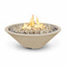 The Outdoor Plus 48" Narrow Ledge Round Cazo Fire Pit - GFRC Concrete - Liquid Propane- Vanilla