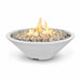The Outdoor Plus 48" Narrow Ledge Round Cazo Fire Pit - GFRC Concrete - Liquid Propane- White