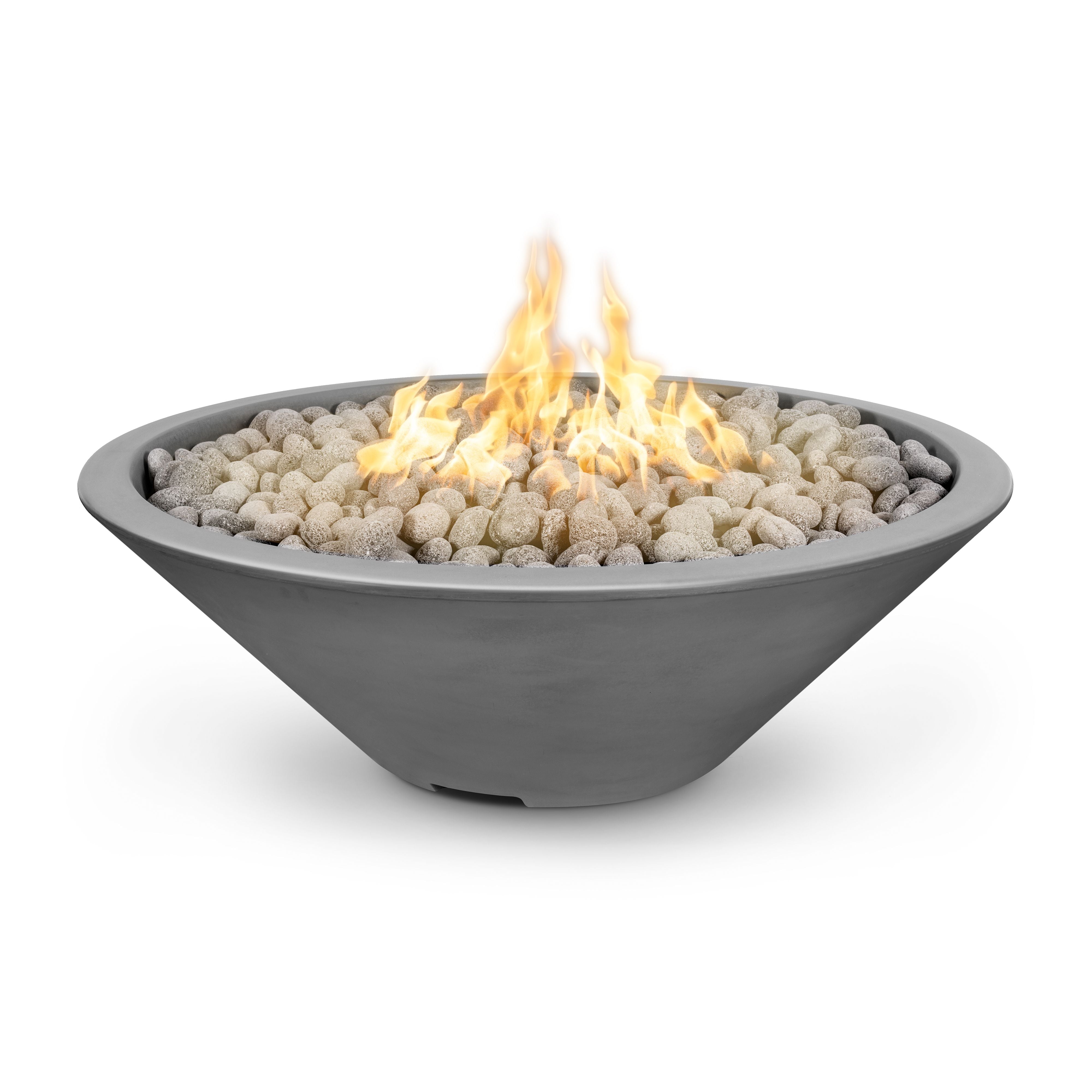 The Outdoor Plus 60" Narrow Ledge Round Cazo Fire Pit -GFRC Concrete - Gray