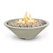 The Outdoor Plus 60" Narrow Ledge Round Cazo Fire Pit -GFRC Concrete - Match Lit - Liquid Propane- Main View Ash Color