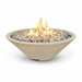 The Outdoor Plus 60" Narrow Ledge Round Cazo Fire Pit -GFRC Concrete - Match Lit with Flame Sense - Natural Gas- Natural Gray