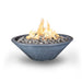 The Outdoor Plus 60" Narrow Ledge Round Cazo Fire Pit -GFRC Concrete - Match Lit with Flame Sense - Natural Gas- Rustic Gray