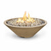 The Outdoor Plus 60" Narrow Ledge Round Cazo Fire Pit-GFRC Concrete -Spark Ignition with Flame Sense -Natural Gas- Brown
