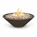 The Outdoor Plus 60" Narrow Ledge Round Cazo Fire Pit-GFRC Concrete -Spark Ignition with Flame Sense -Natural Gas- Chocolate