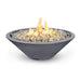 The Outdoor Plus 60" Narrow Ledge Round Cazo Fire Pit-GFRC Concrete -Spark Ignition with Flame Sense -Natural Gas- Gray