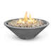 The Outdoor Plus 60" Narrow Ledge Round Cazo Fire Pit-GFRC Concrete -Spark Ignition with Flame Sense -Natural Gas- Natural Gray