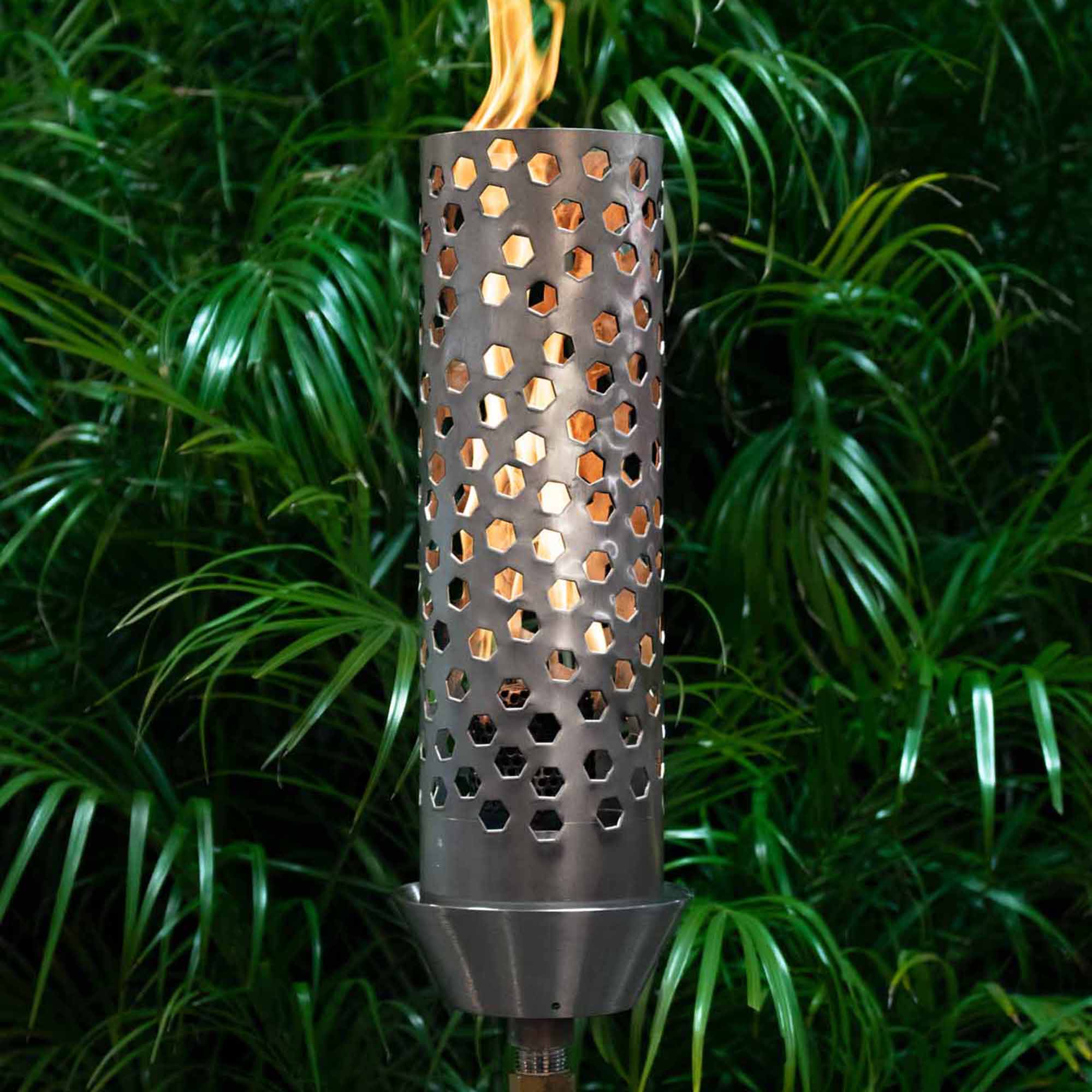 The Outdoor Plus Honeycomb Original TOP Torch & Post Complete -Stainless Steel