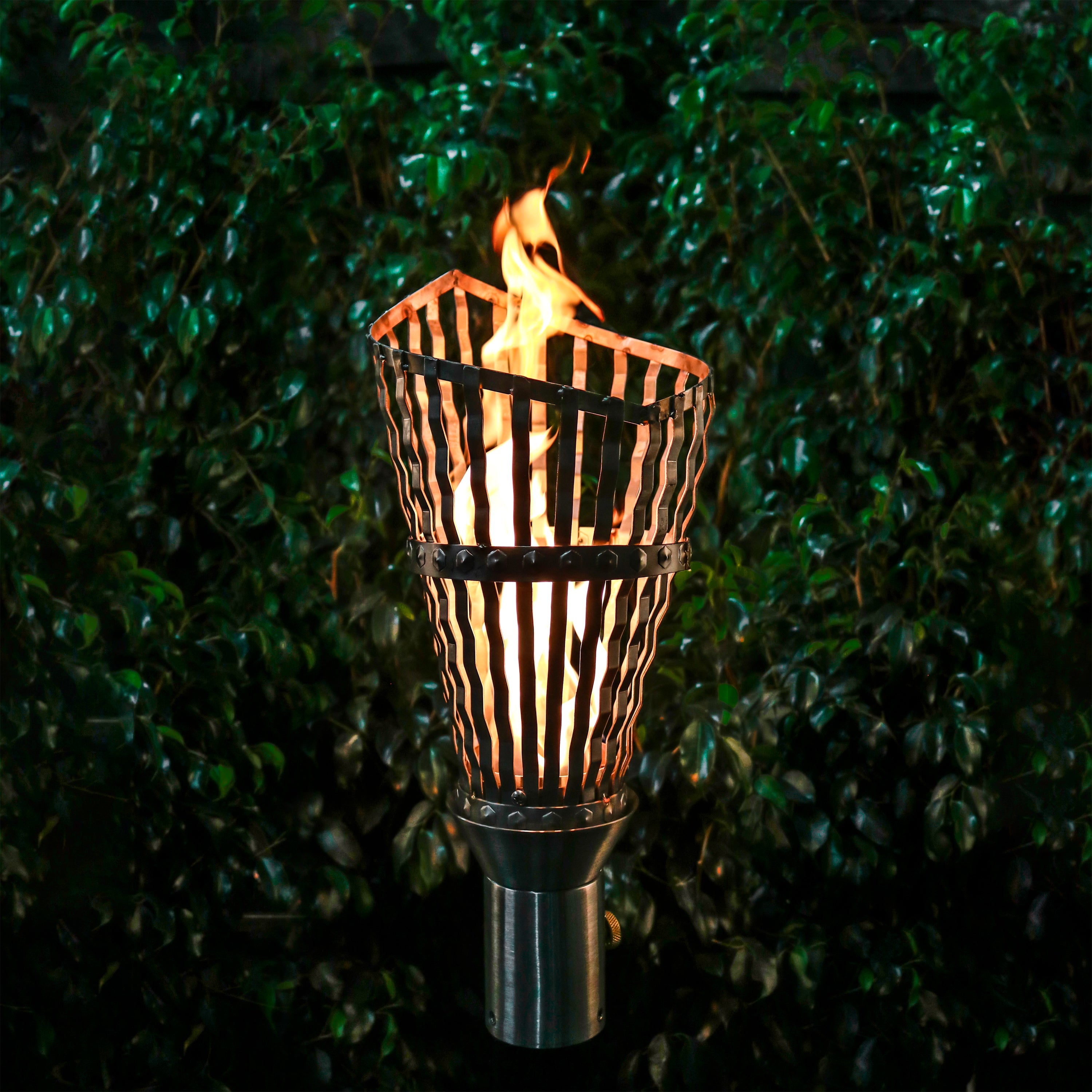 The Outdoor Plus Roman Torch with TOP Base -Stainless Steel- Main View