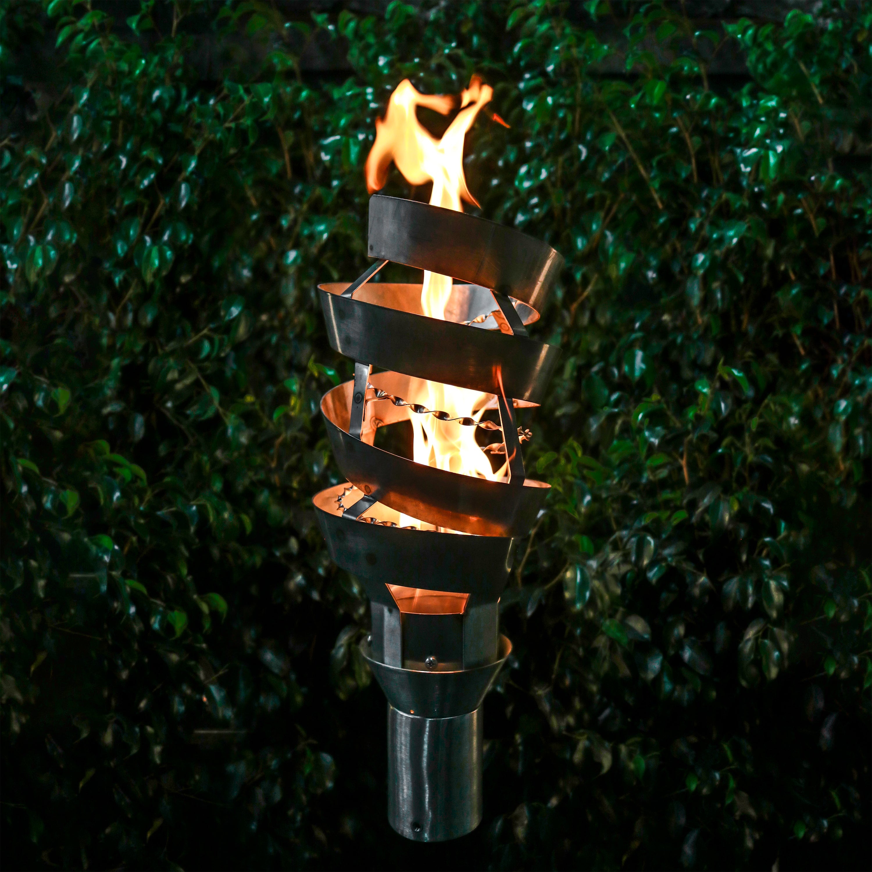 The Outdoor Plus Spiral Torch with TOP Base -Stainless Steel- Main View