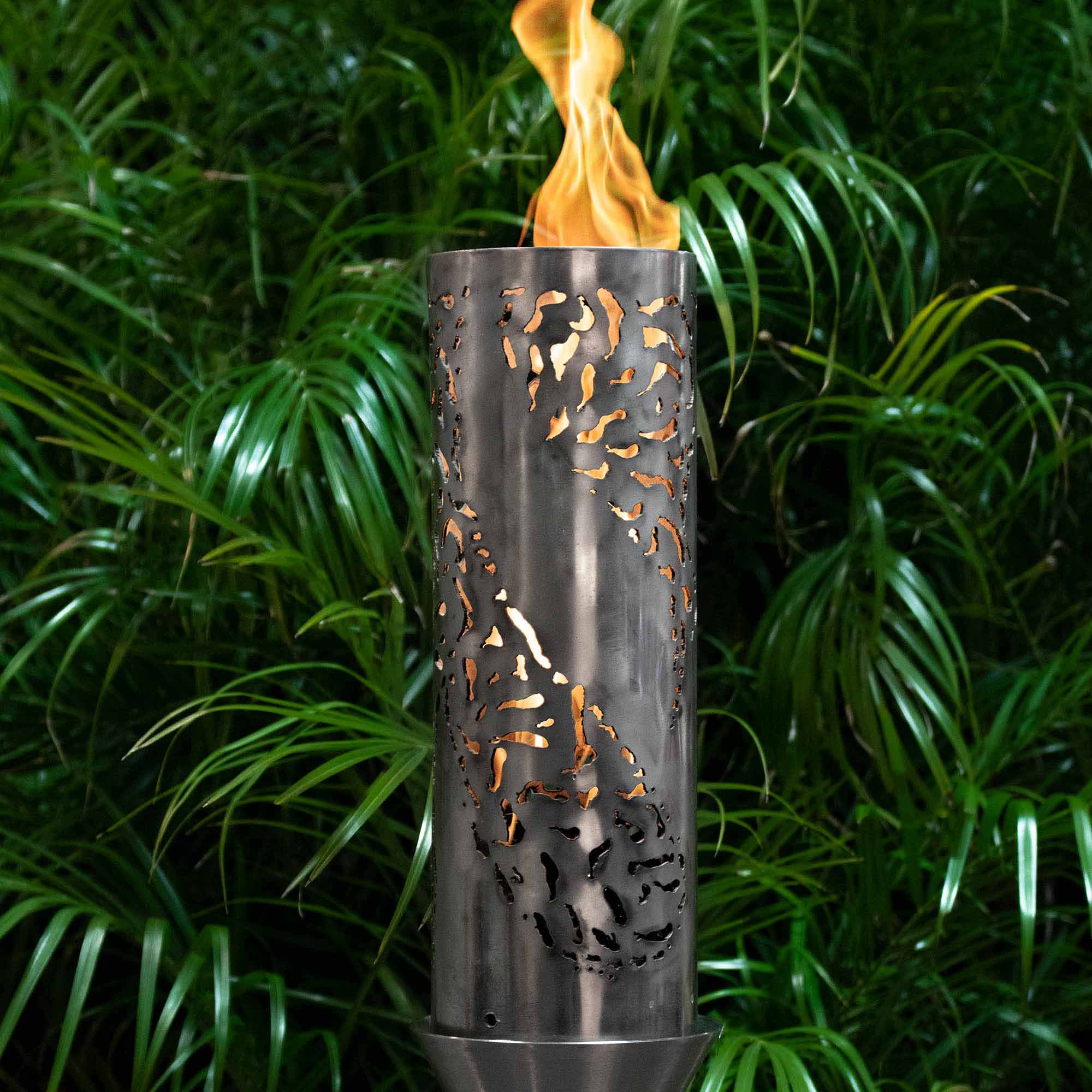 The Outdoor Plus Tiki Torch with TOP Base -Stainless Steel- Main View