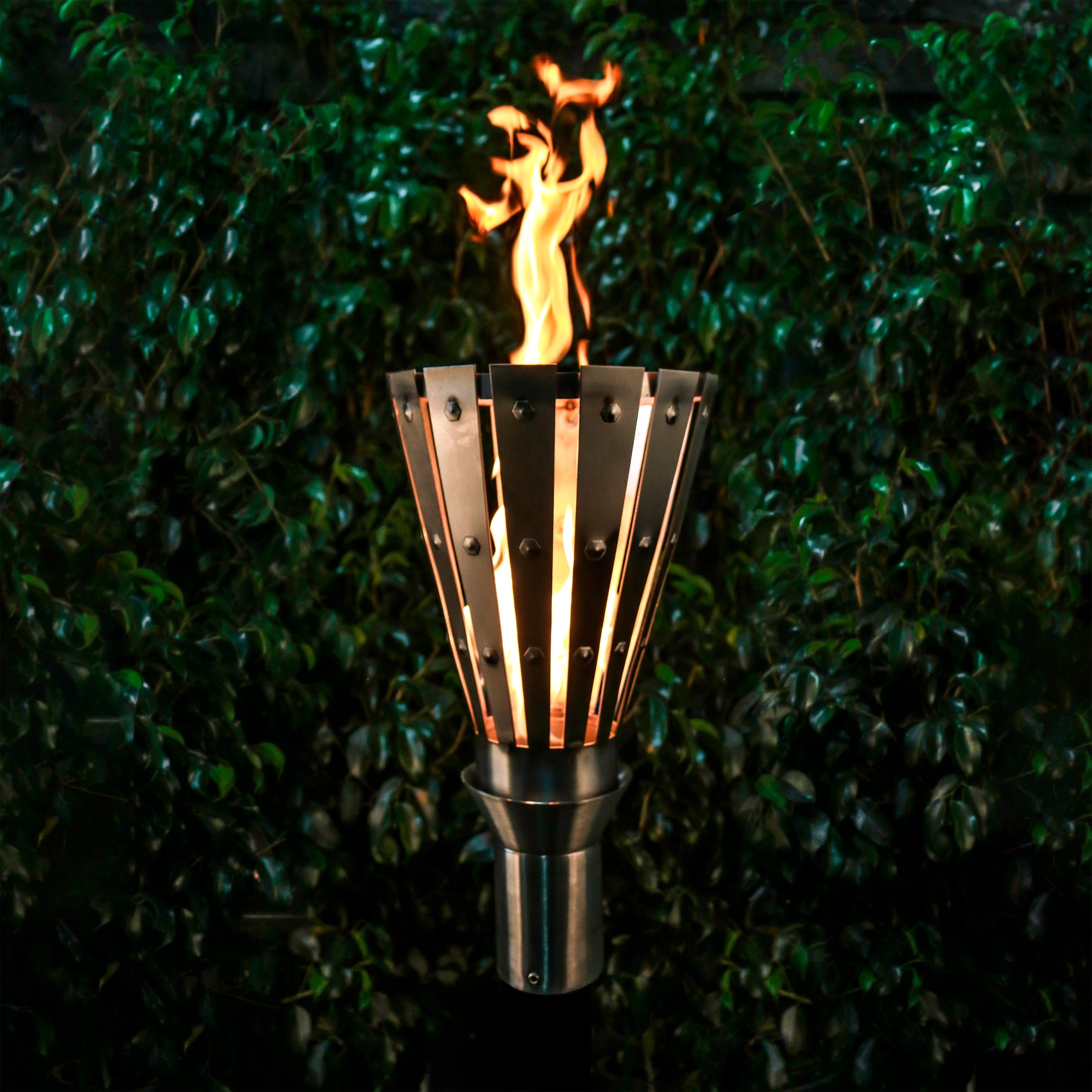 The Outdoor Plus Trojan Torch with TOP Base -Stainless Steel- Main View