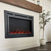 Touchstone Forte Steel Mesh Screen Non-Reflective 40" Recessed Electric Fireplace -80048- Lifestyle Bedroom