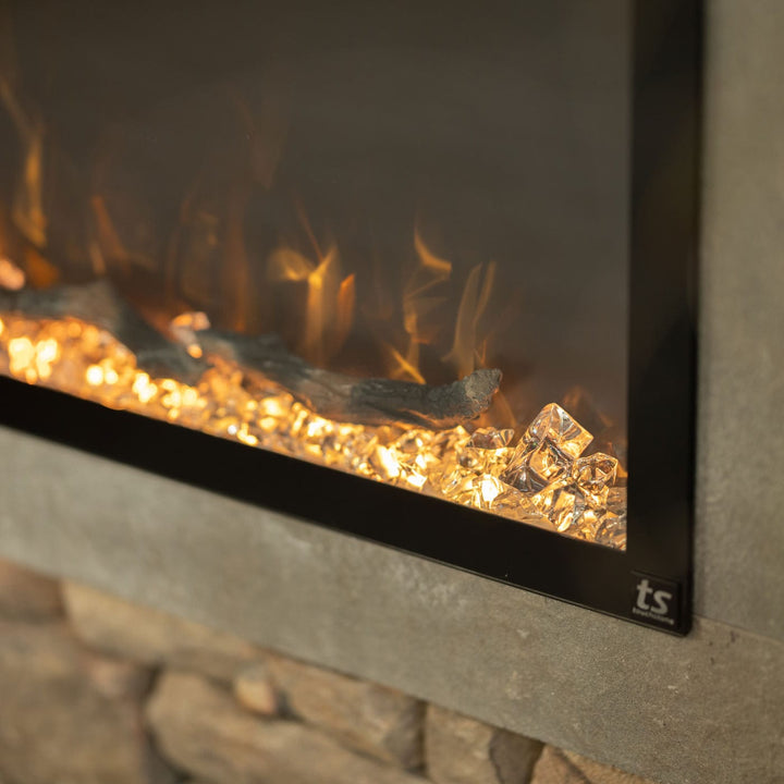 Touchstone Sideline Elite 60" Outdoor Weatherproof Smart WiFi Enabled Electric Fireplace -80049- Close up