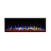 Touchstone Sideline Elite 60" Outdoor Weatherproof Smart WiFi Enabled Electric Fireplace -80049-  Front View With Red Base Blue and Orange Flames