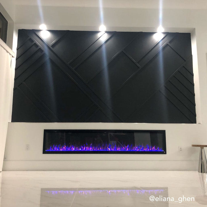 Touchstone - Sideline Elite Smart 100" WiFi-Enabled Recessed Electric Fireplace -80044- Accent Wall