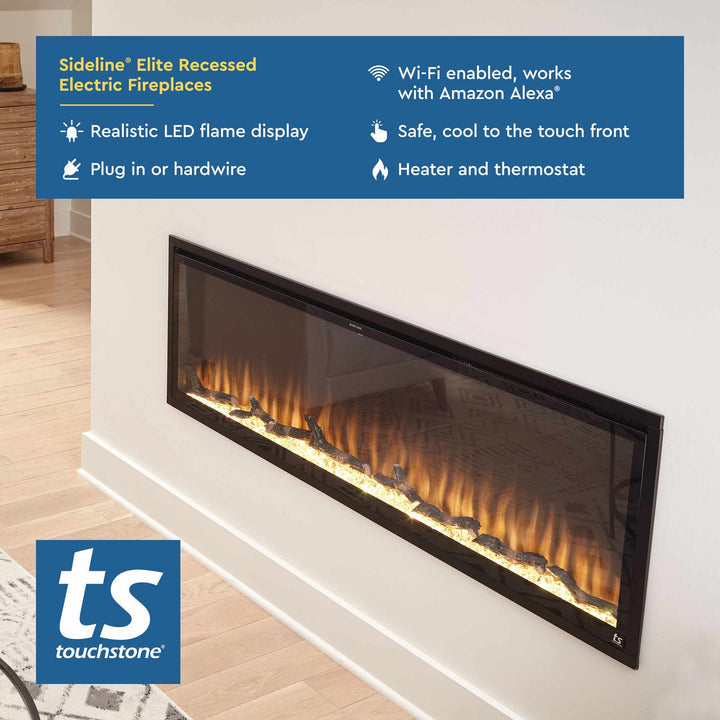 Touchstone - Sideline Elite Smart 100" WiFi-Enabled Recessed Electric Fireplace -80044- Features