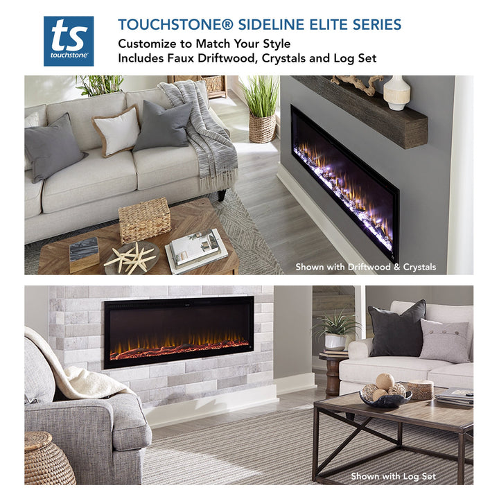 Touchstone - Sideline Elite Smart 100" WiFi-Enabled Recessed Electric Fireplace -80044- Lifestyle