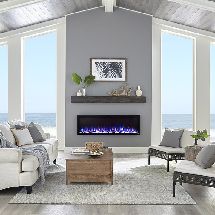 Touchstone -Sideline Elite Smart 60" WiFi-Enabled Recessed Electric Fireplace -80037- Lifestyle Beach House