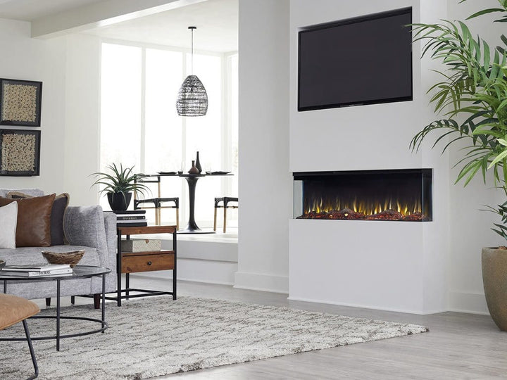 Touchstone - Sideline Infinity 3 Sided 50" WiFi Enabled Smart Electric Fireplace -80045 Lifestyle Living Room Side View