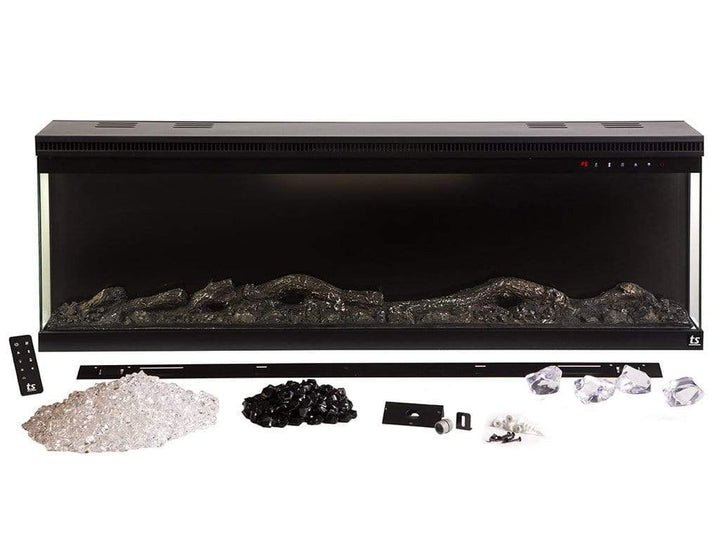 Touchstone - Sideline Infinity 3 Sided 72" WiFi Enabled Smart Electric Fireplace -80051- Complete Item and Accessories
