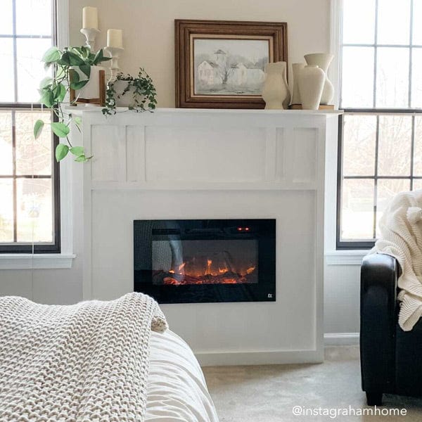 Touchstone - The Sideline 28" Recessed Electric Fireplace -80028- Lifestyle Bedroom