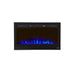 Touchstone - The Sideline 36" Recessed Electric Fireplace -80014- Front View With Blue Crystal Flame