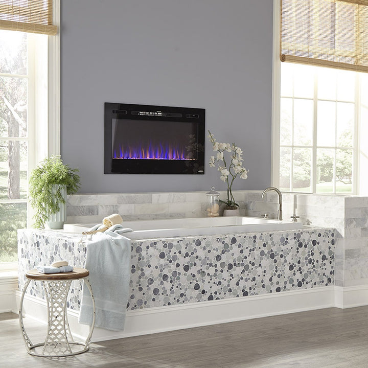 Touchstone - The Sideline 36" Recessed Electric Fireplace -80014- Lifestyle Bathroom