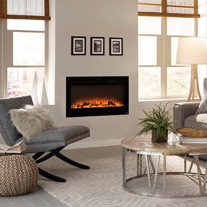 Touchstone - The Sideline 36" Recessed Electric Fireplace -80014-  Lifestyle Living Room