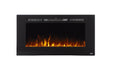 Touchstone - The Sideline 40" Recessed Electric Fireplace -80027- Front View With Crystals Yellow Orange Flames
