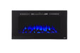 Touchstone - The Sideline 40" Recessed Electric Fireplace -80027- Front View With Logs Blue Flame