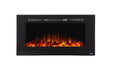 Touchstone - The Sideline 40" Recessed Electric Fireplace -80027- Front View With Logs Orange Flame