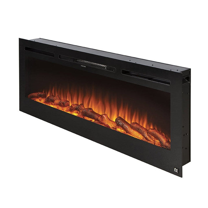 Touchstone - The Sideline 45" Recessed Electric Fireplace -80025- Left Facing With Logs Orange Flame