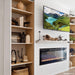 Touchstone - The Sideline 50" Recessed Electric Fireplace -80004- Lifestyle Living Room Shiplap Wall