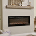 Touchstone - The Sideline 50" Recessed Electric Fireplace -80004- Lifestyle Living Room With Logs Orange Flame