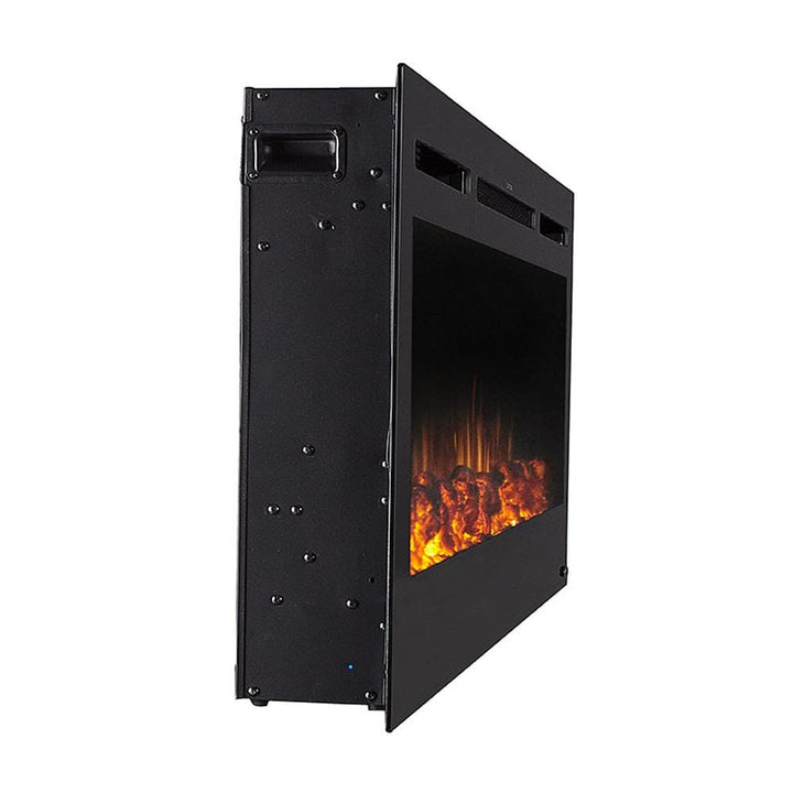 Touchstone - The Sideline 50" Recessed Electric Fireplace -80004- Side View With Logs Orange Flames