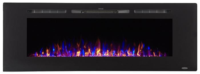Touchstone - The Sideline 60" Recessed Electric Fireplace -80011- Front View With Crystal Multi Color Flames