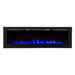 Touchstone - The Sideline 60" Recessed Electric Fireplace -80011- Front View With Crystals Blue Flames