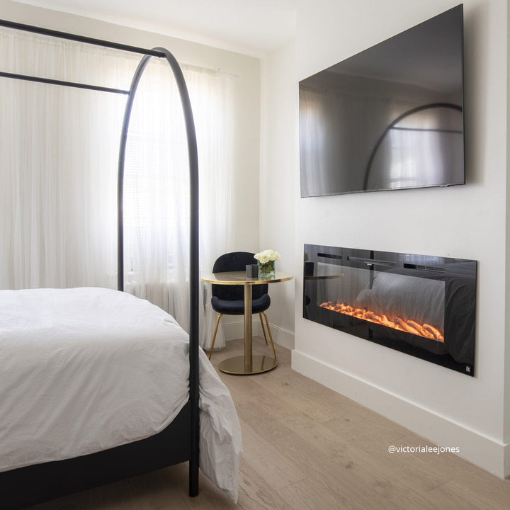 Touchstone - The Sideline 60" Recessed Electric Fireplace -80011- Lifestyle Bedroom