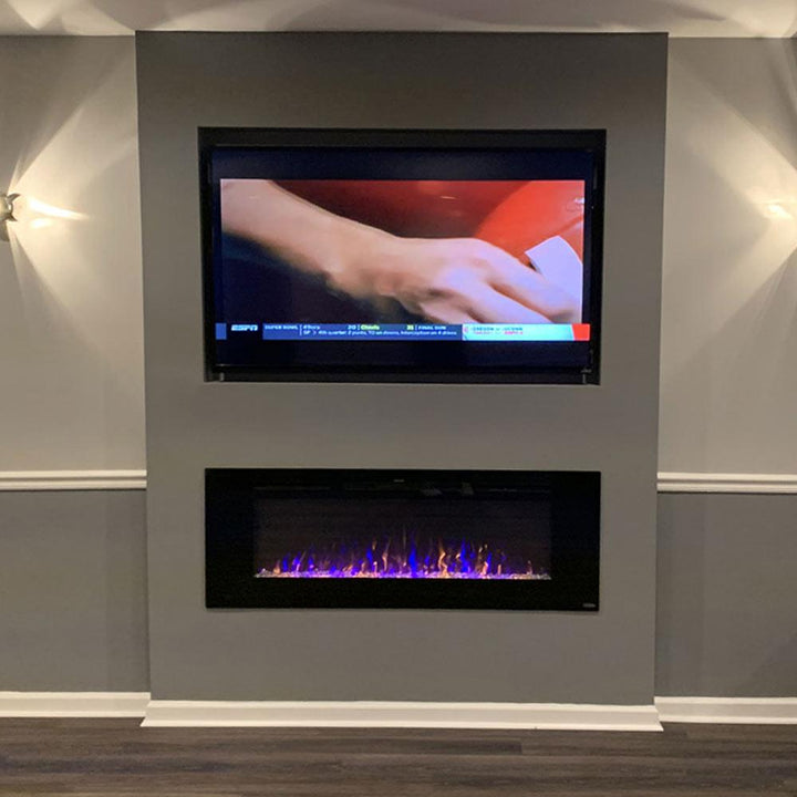 Touchstone - The Sideline 60" Recessed Electric Fireplace -80011- Lifestyle Electric Fireplace