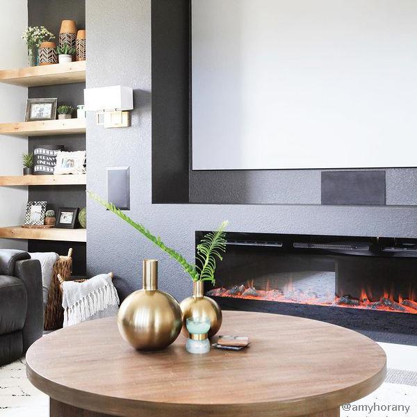 Touchstone - The Sideline 60" Recessed Electric Fireplace -80011- Lifestyle Media Room