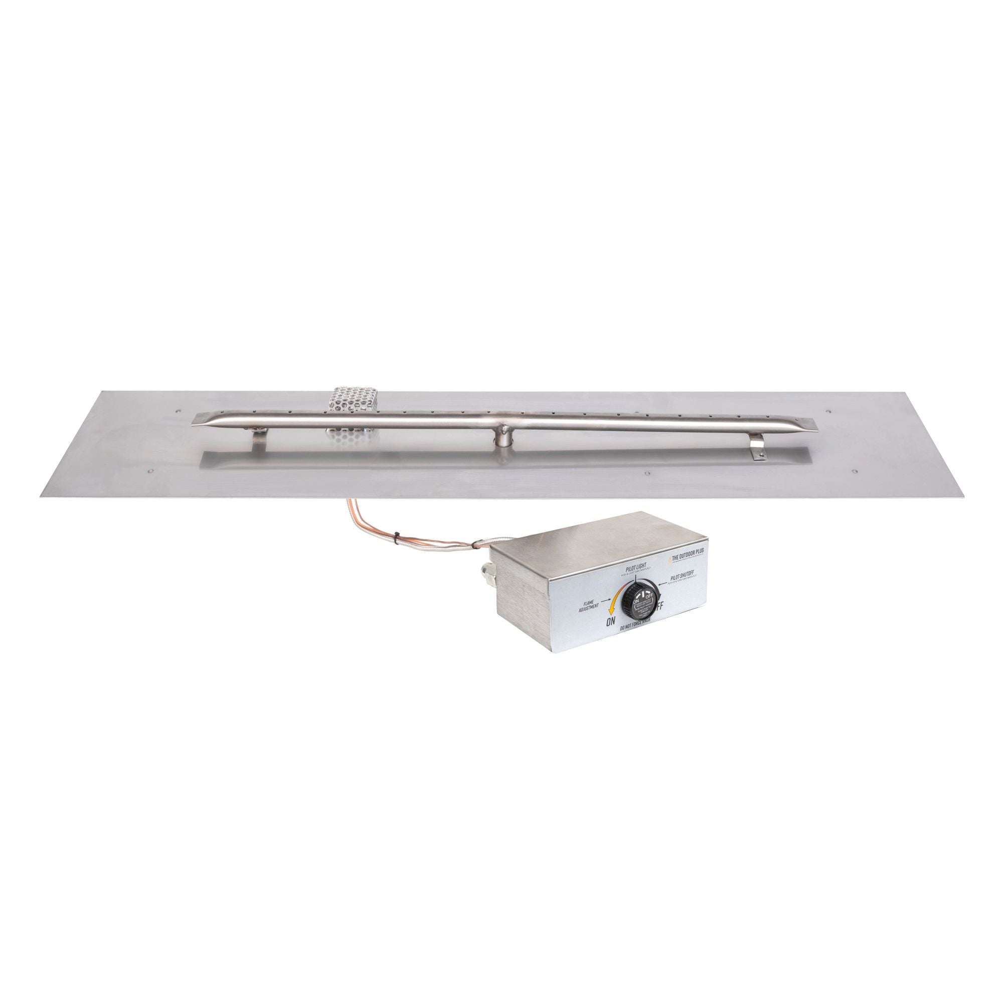 The Outdoor Plus Rectangular Flat Pan 6" with Stainless Steel Linear Burner