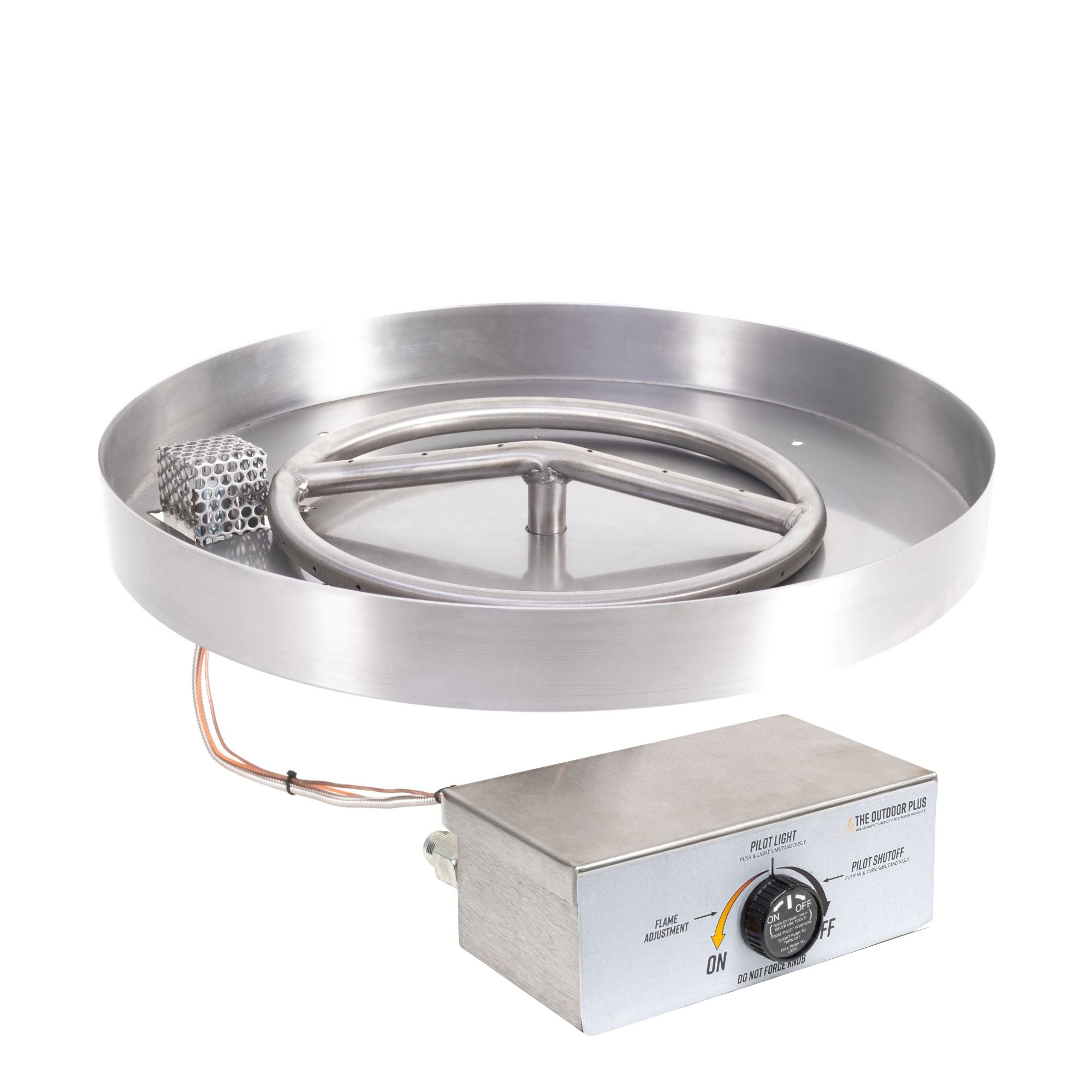 The Outdoor Plus Round Lipless Drop-in Pan with Stainless Steel Round Burner