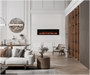 Remii By Amantii Smart Basic Clean-Face Built In Electric Fireplace with Clear Media and Black Steel Surround- Lifestyle Modern Living Room